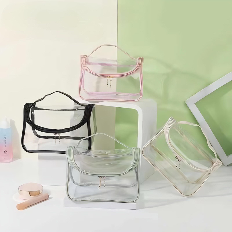 TAS MAKE UP DAN NAIL ART TAS TRANSPARANT SERBAGUNA PRAKTIS DI BAWA HOME SERVICE