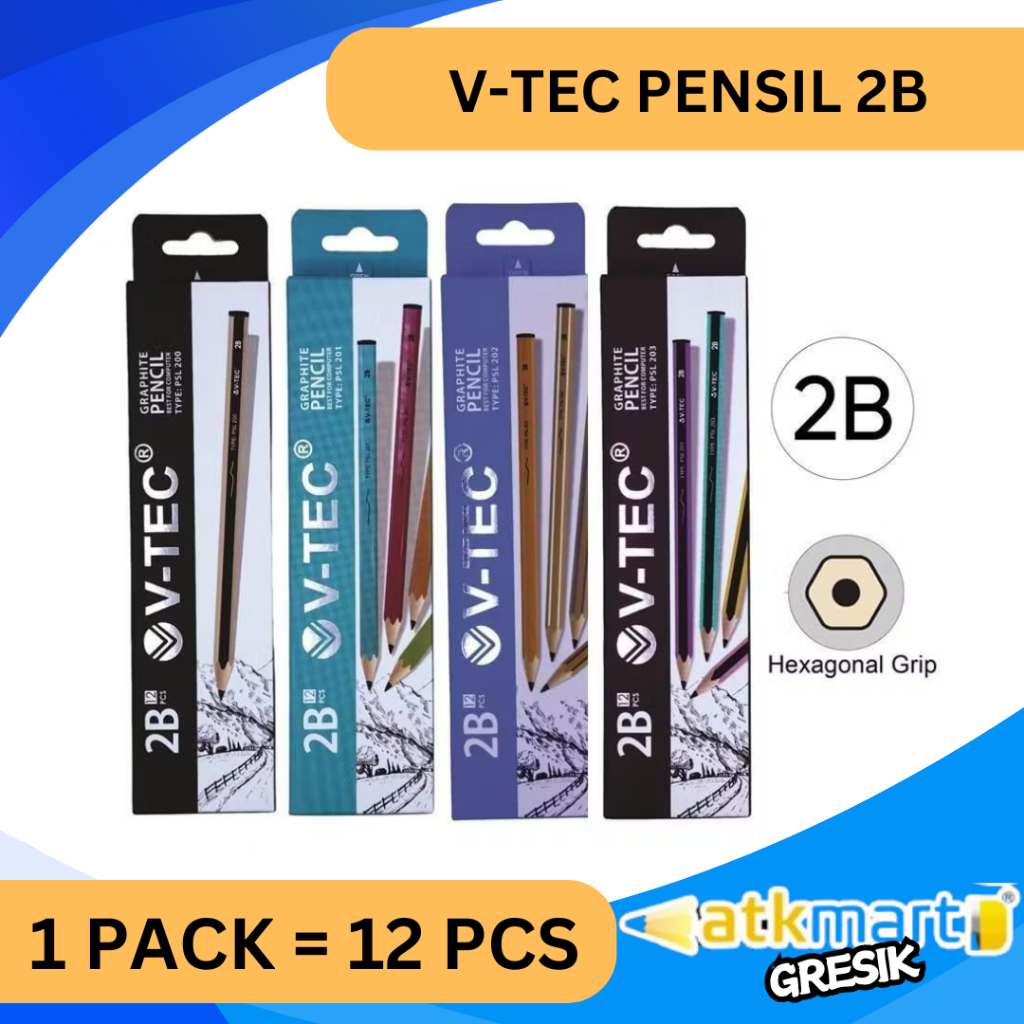 

V TEC PENCIL GRAPHITE / PENSIL GRAFIT / PENSIL 2B 1 PACK 12 PCS