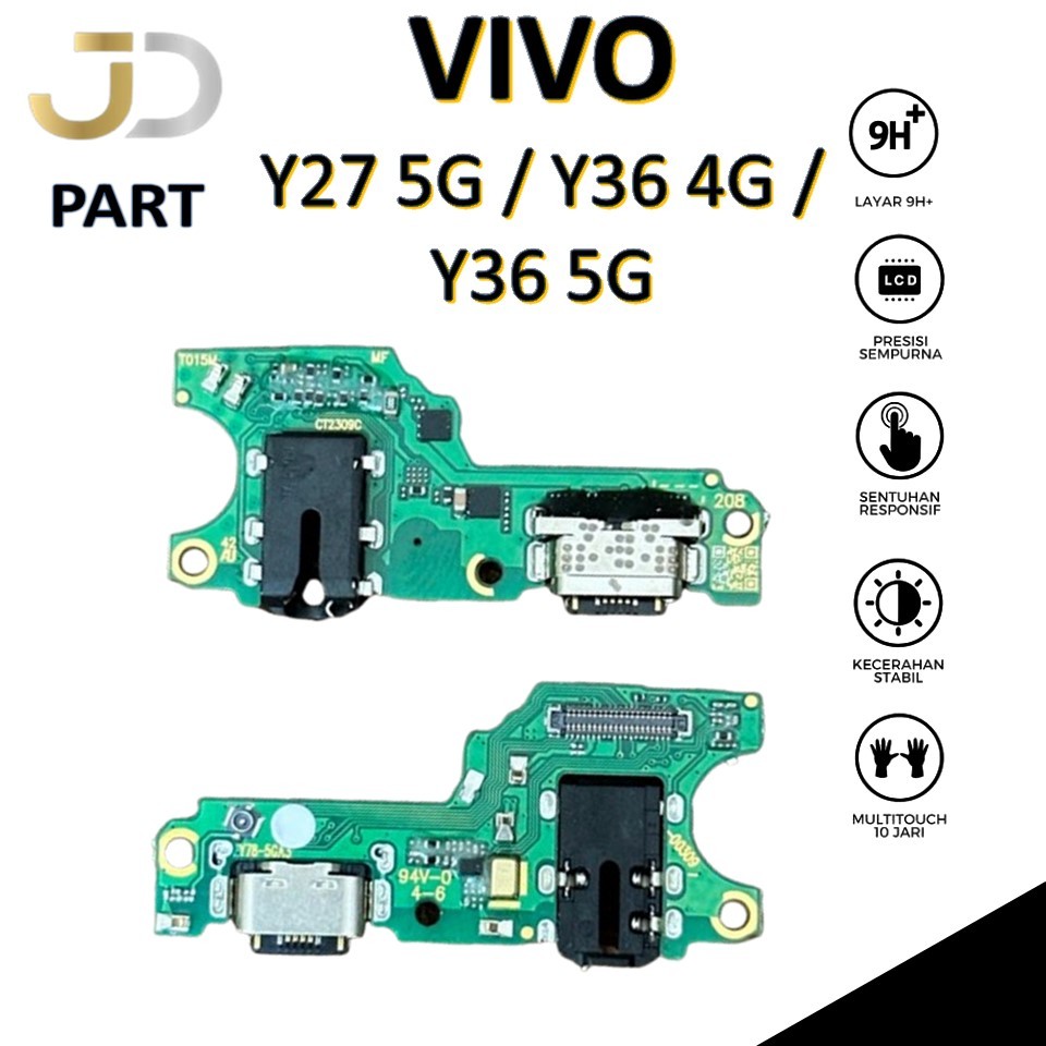 FLEXIBEL PAPAN CAS VIVO Y27 5G / Y36 4G / Y36 5G + CONNECTOR CHARGER + CONNECTOR HANDSFREE + MIC ORI