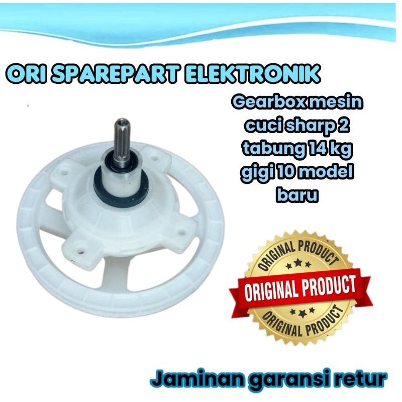 gearbox gigi 10 mesin cuci sharp 2 tabung original 14 kg model baru