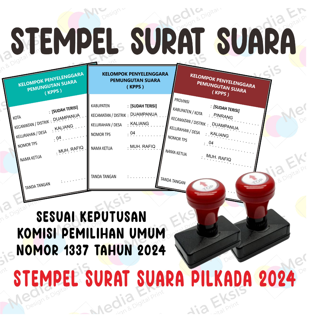 

Stempel TPS, Stempel Surat Suara, Stempel Panitia TPS