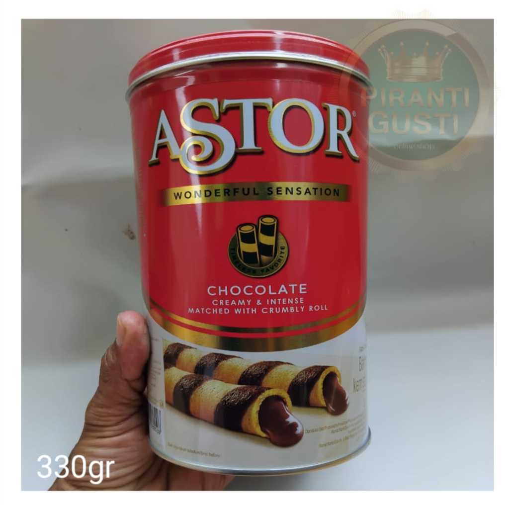 

Astor wafer roll coklat kemasan kaleng 330gr