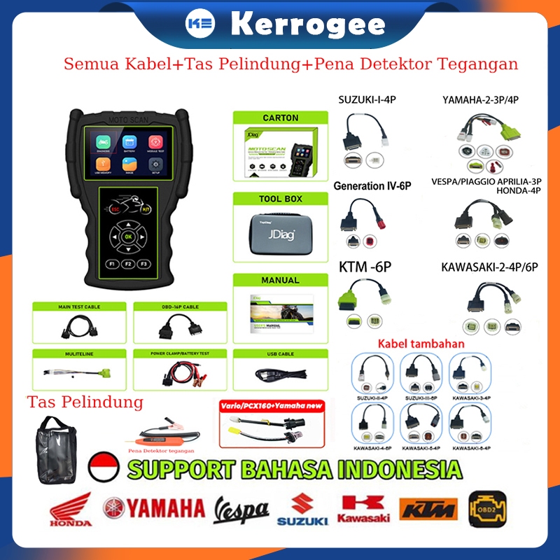 ⚡Garansi 3Tahun⚡Scanner JDIAG M100 PRO Paket Komplit Semua Motor Sudah Berikut Kabel Semua Motor Sca