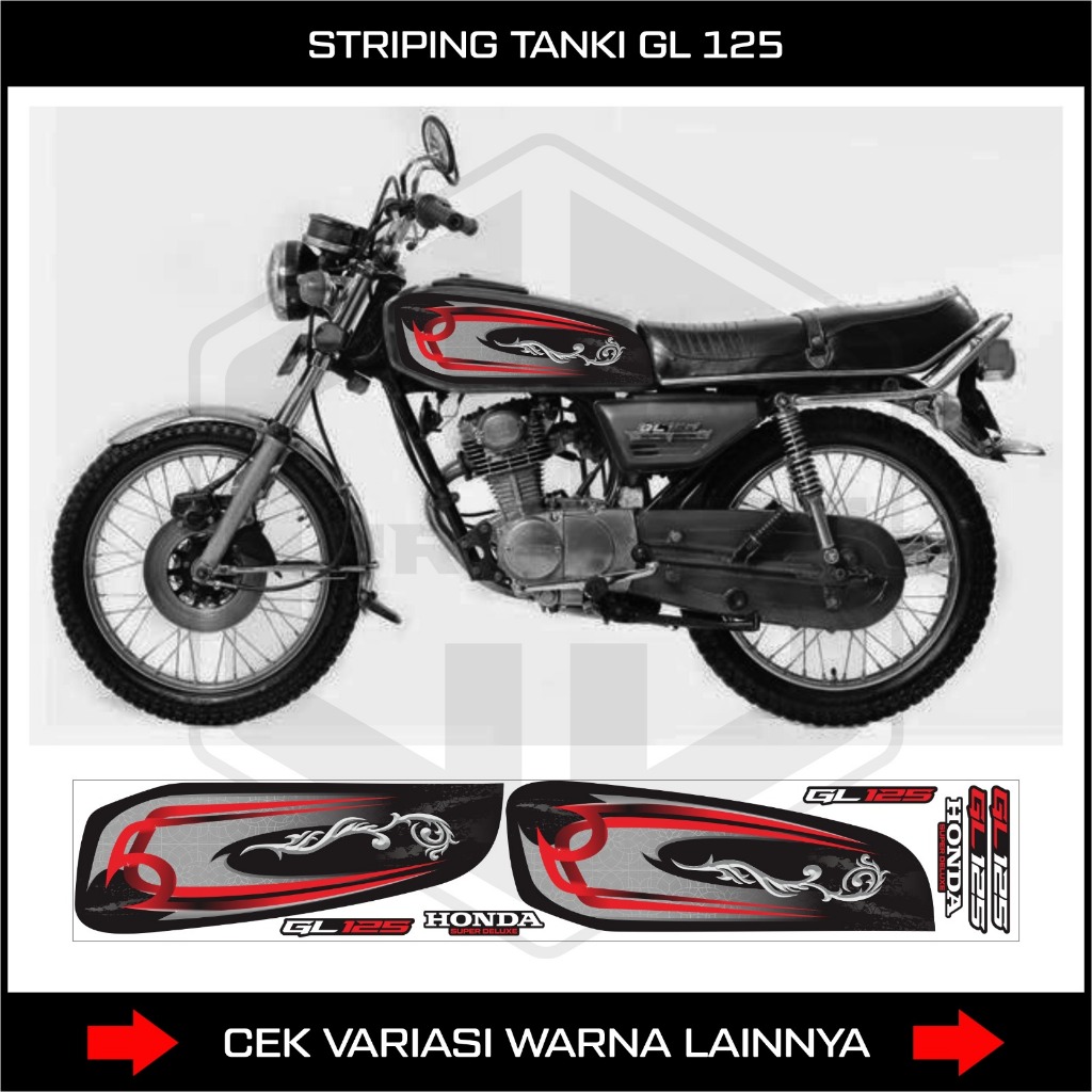 STIKER STRIPING MOTOR HONDA GL 125 / STICKER TANKI GL 125