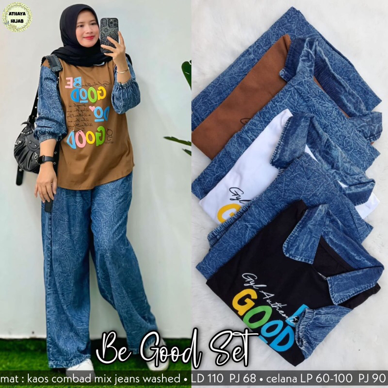 Setelan set wanita dewasa kaos katun combed adem premium ori athaya hijab solo murah kekinian terbar