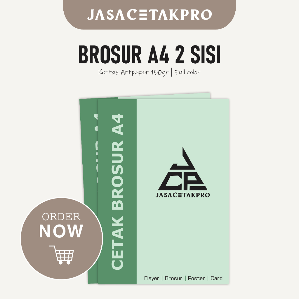

Cetak Brosur Custom Ukuran A4 2 Sisi Kertas Artpaper 150Gram Majalah Pamflet Murah Warna Full Color