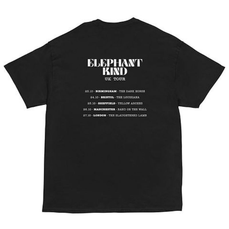 Kaos Musik Band Elephant kind Tour Europe Hitam Unisex Tebal