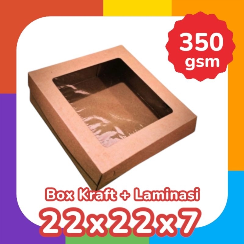 GROSIR [1pack=100pc] BOX R10B BROWN KRAFT 22x22x7 POLOS / WINDOW LAMINASI Kotak Nasi Snack Packaging