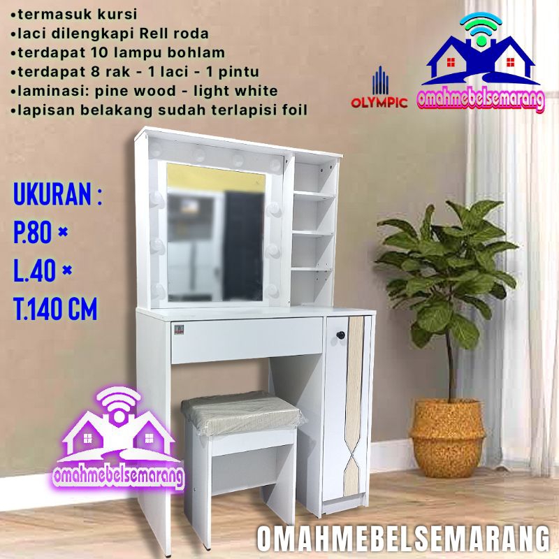 Meja rias tolet lampu LED OLYMPIC SEAMUS N dressing table minimalis