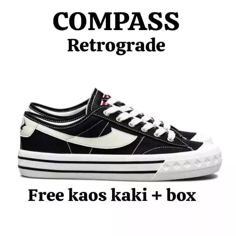 Sepatu compass retrogarde hitam putih sepatu pria dan wanita