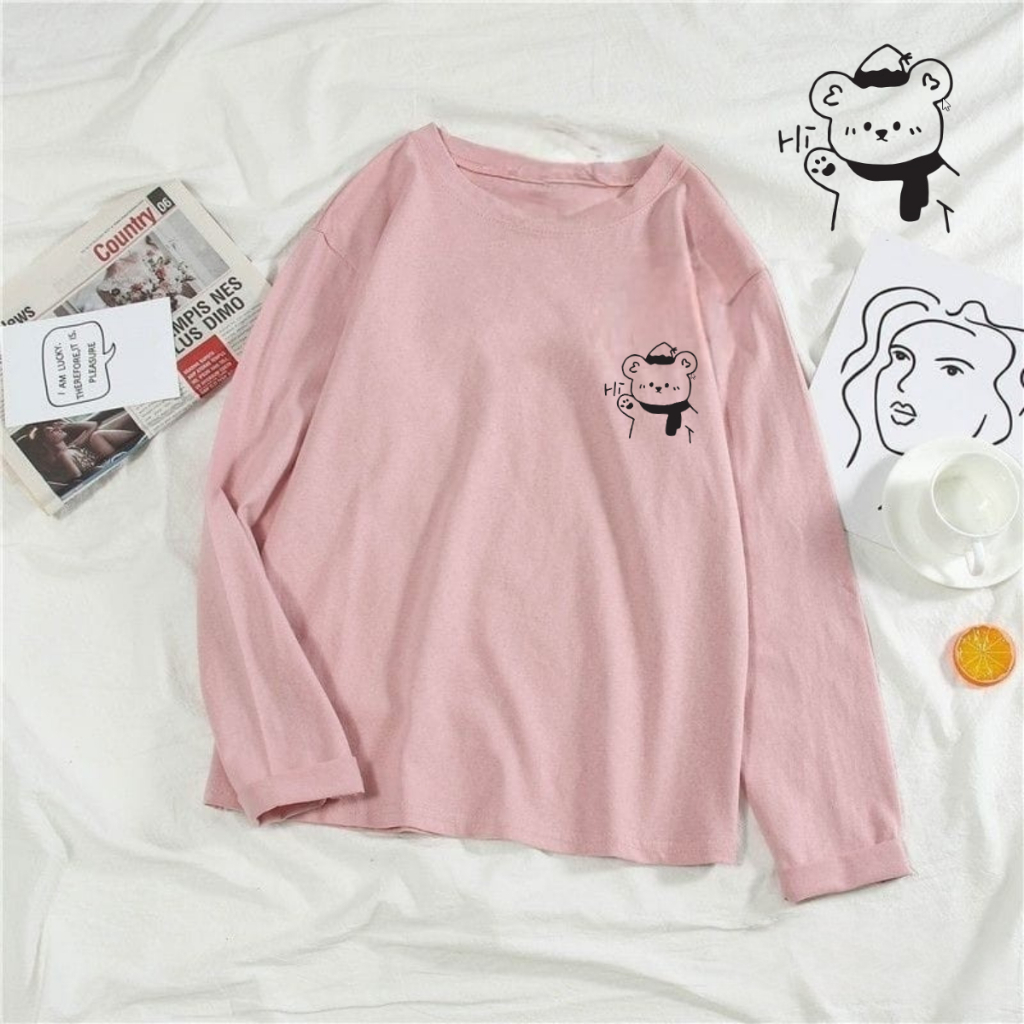 Kaos Oversize Wanita Lengan Panjang/ Kaos Distro WANITA// Kaos Streetwear Oversize / Baju Kaos Distr