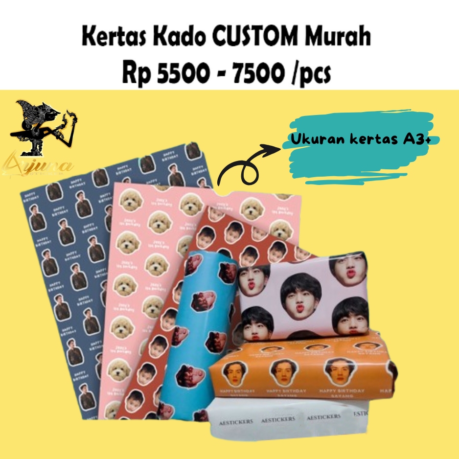 

Cetak Kertas Bungkus Kado Custom Wrapping Papper Ulang Tahun Sampul Hadiah TERMURAH BANDUNG