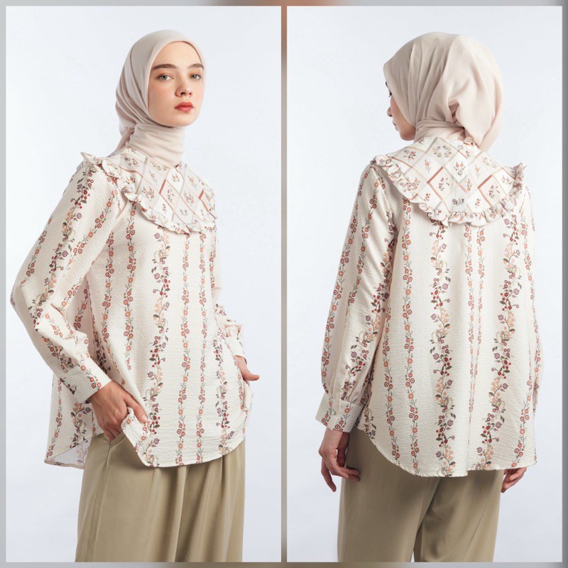 ALEZA - EMMY TOP WHITE || atasan blouse wanita