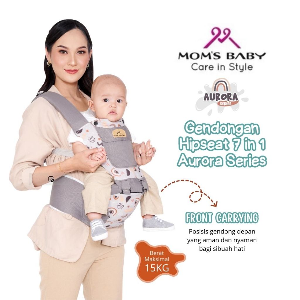 MOMS BABY Gendongan Hipseat 7 in 1 Seri Aurora | Gendongan Hipseat MBG 2039