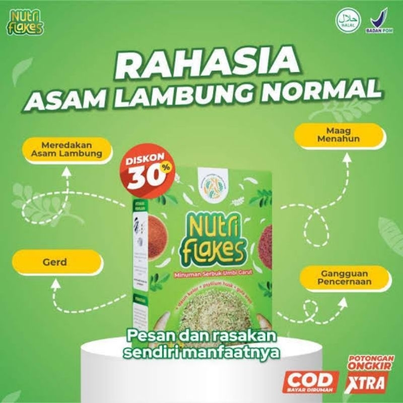 

Terlaris!!! Nutriflakes Sereal Umbi Garut Membantu Meredakan Asam Lambung