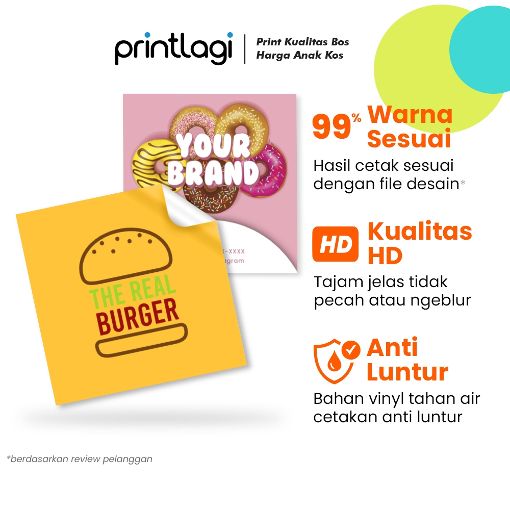 

Cetak Custom Stiker Label Kotak / Sticker Anti Air / Label Makanan Minuman / Custom Stiker Botol Jar