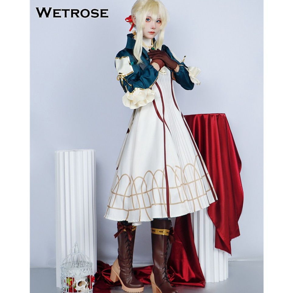 KODE I24D Wetrose Violet Evergarden Violet Cosplay Costume Kostum Dress Set