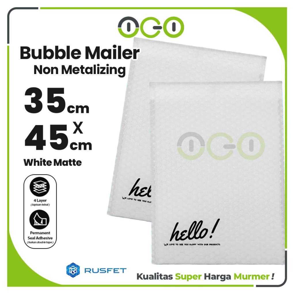 

Amplop Bubble Mailer Hello Series Putih 35 x 45 cm Harga Satuan / Amplop Packing Online Shop Rusfet