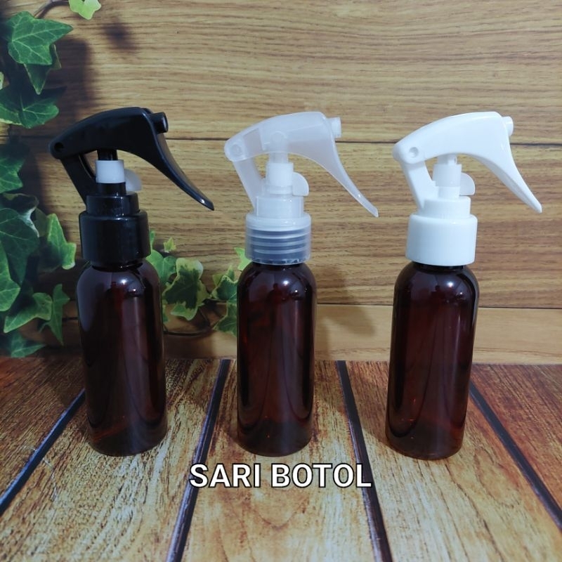 BOTOL SPRAY TRIGGER 60ML AMBER/BOTOL TRIGGER 60ML COKLAT/BOTOL SPRAY 60 ML COKLAT SPRAY TRIGER HITAM