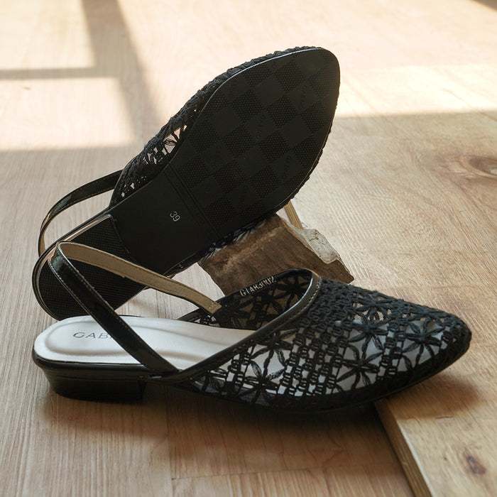 GABINO PETUNIA Sepatu Sandal Flat Wanita Pesta-g1ab3002-black