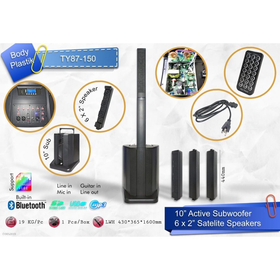 Speaker Aktif 10 inch + Satelit Speaker TY-87-150
