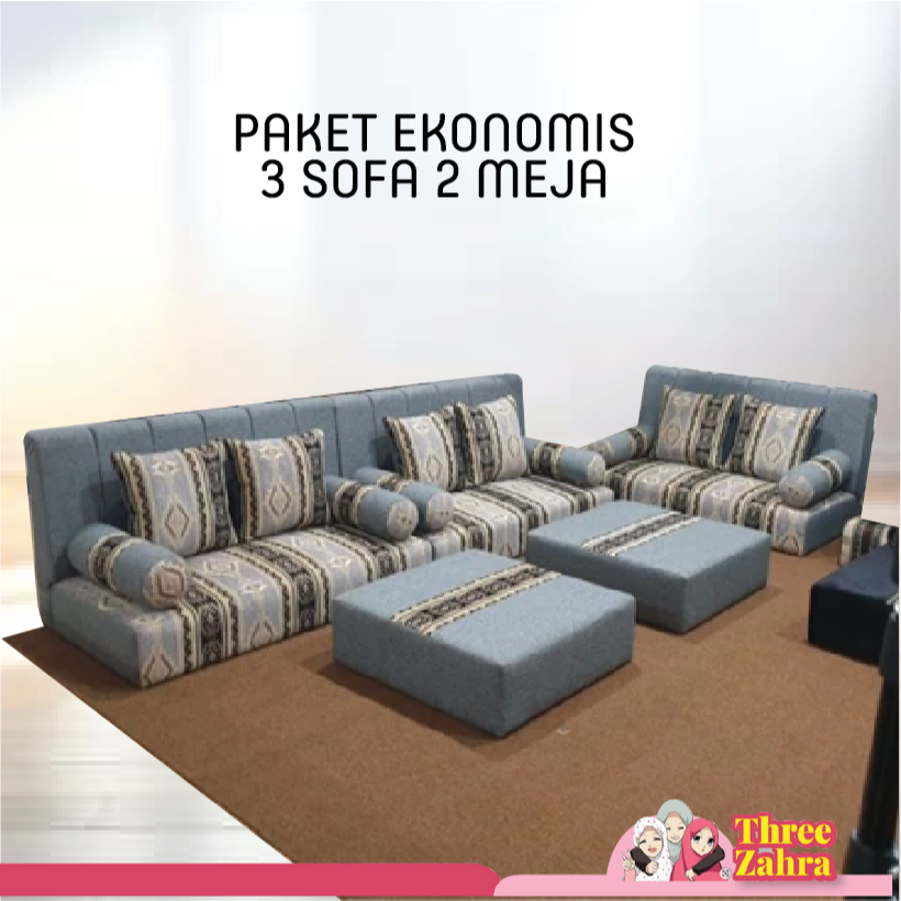 SOFA ARAB LESEHAN 3 SOFA 2 MEJA/ KURSI LESEHAN GURU / KURSI MAJLIS FREE BANTAL