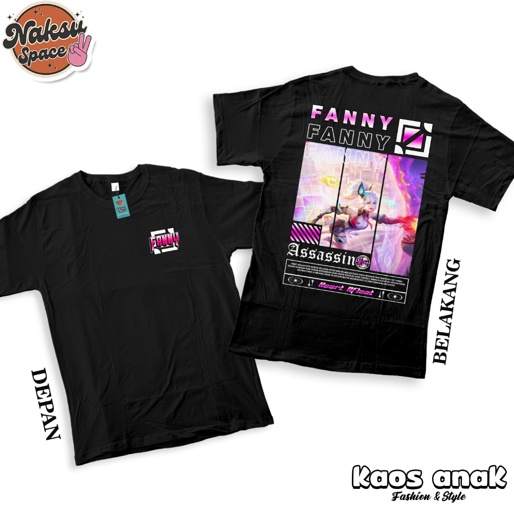 KAOS ANAK - KAOS STREETWEAR MOBILE LEGENDS SKIN FANNY VALENTINE BAJU DISTRO SOFT 24S