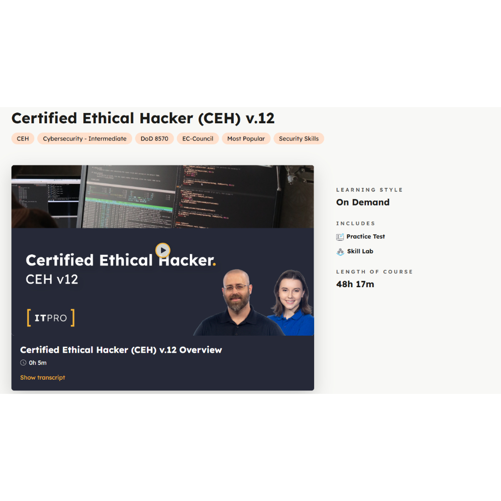 Certified Ethical Hacker (CEH) v.12