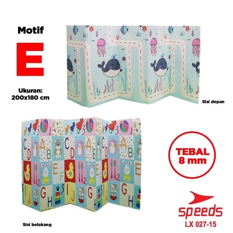 Prelove Second Bekas Speeds 180x200 Playmat Karpet Main Bayi Anak Alas Plastik 8 mm 8mm Ketebalan 18