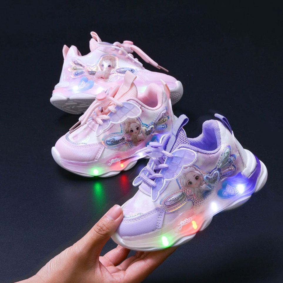 KODE K58B babyfit size 213 sepatu lampu LED FLOWERY ELSYA wing sepatu sneakers casual anak jm129r