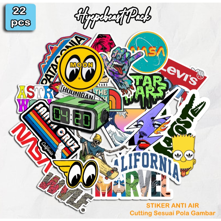 

Sticker Pack Aesthetic Hypebeast Anti Air Tahan Panas - Bisa Di Tempel Helm, Case Hp, Laptop