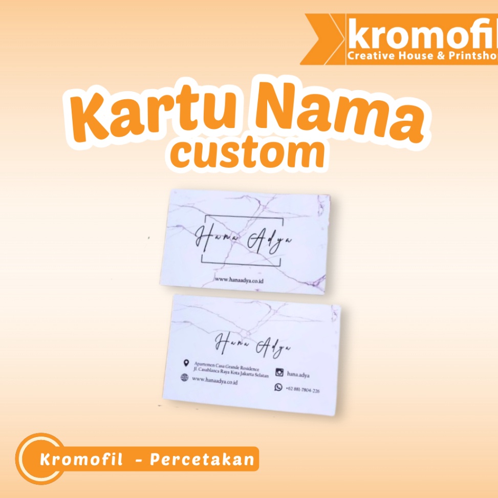 KODE Y5O KARTU NAMA Cetak Custom 2 sisi Premium bonus Tempat Kartu Nama  Kromofil Printing Jakarta