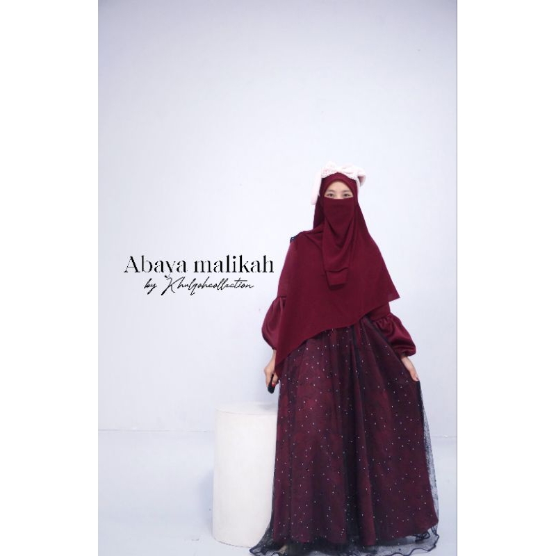 1set lengkap abaya Malikah by khulqohcollection(model tangan balon karet)