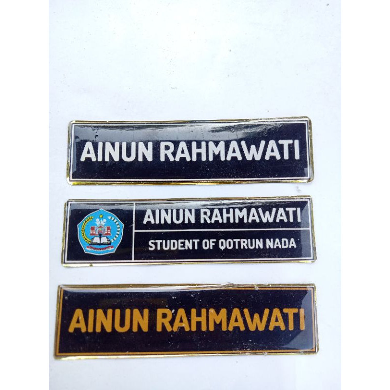 

nametag bahan logam Kuningan fiberglass