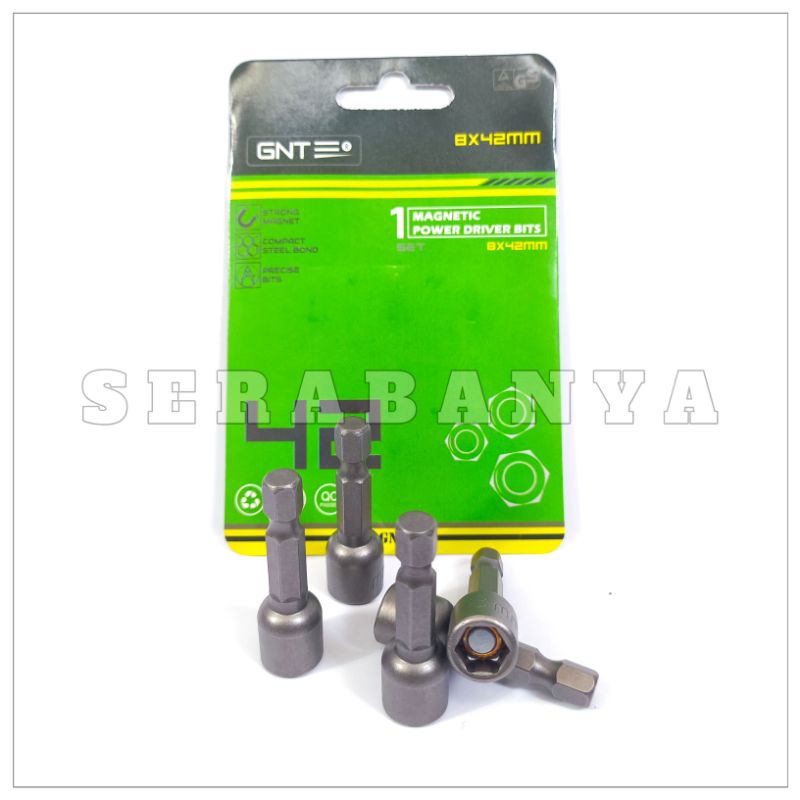 GNT Magnetic Nut Bits 8x42mm (1 pcs) | Mata Bor Untuk Baut Taso 8mm mata Bor magnet Untuk Baut Tasso