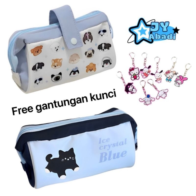 

KOTAK PENSIL LUCU KOREA TAS MAKE UP SKINCARE BAHAN LEMBUT, FREE GANTUNGAN KUNCI MULTIFUNGSI SB-3