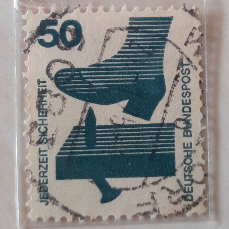 

(J1) Perangko Jerman Accident Prevention (Protruding Nail in Plank) Tahun 1973