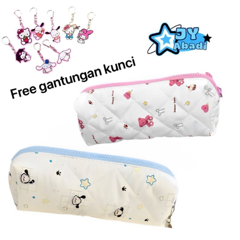 

KOTAK PENSIL LUCU KOREA MAKEUP POUCH MOTIF POCHA SANRIO TEDDY BEAR CHARACTER MULTIFUNGSI, FREE GANTUNGAN KUNCI SB-11