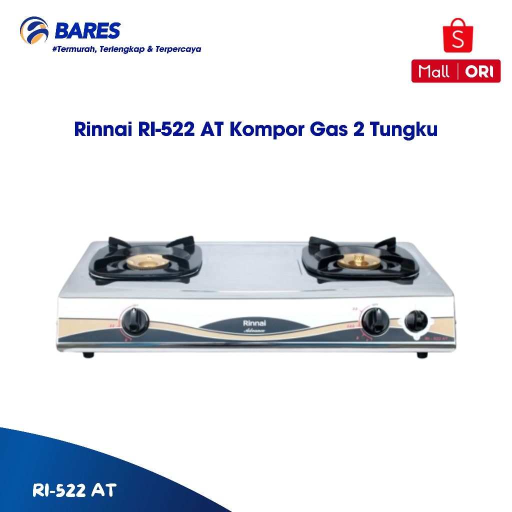 Rinnai RI-522 AT Kompor Gas 2 Tungku