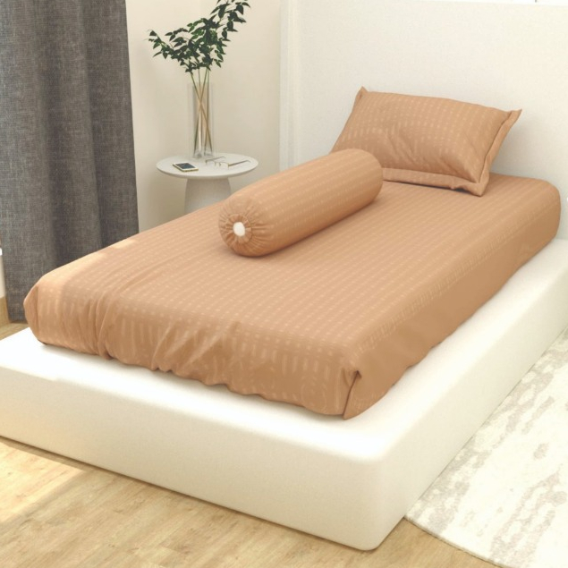 Adela Sprei Embos HAZELNUT T30 cm - Sprei Tanpa Bedcover