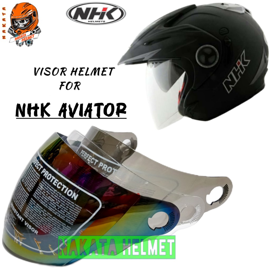 Kaca helm NHK AVIATOR | visor helmet nhk aviator warna hitam pelangi bening
