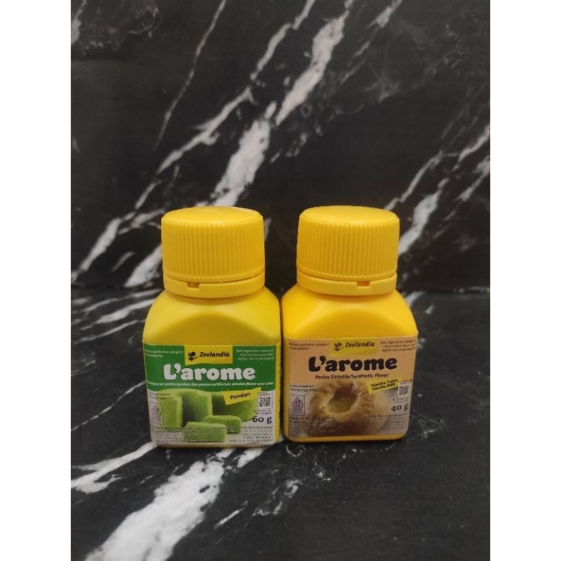 

LAROME VANILLA SUSU BUBUK 40gr DAN LAROME PANDAN 60gr/pasta perisa
