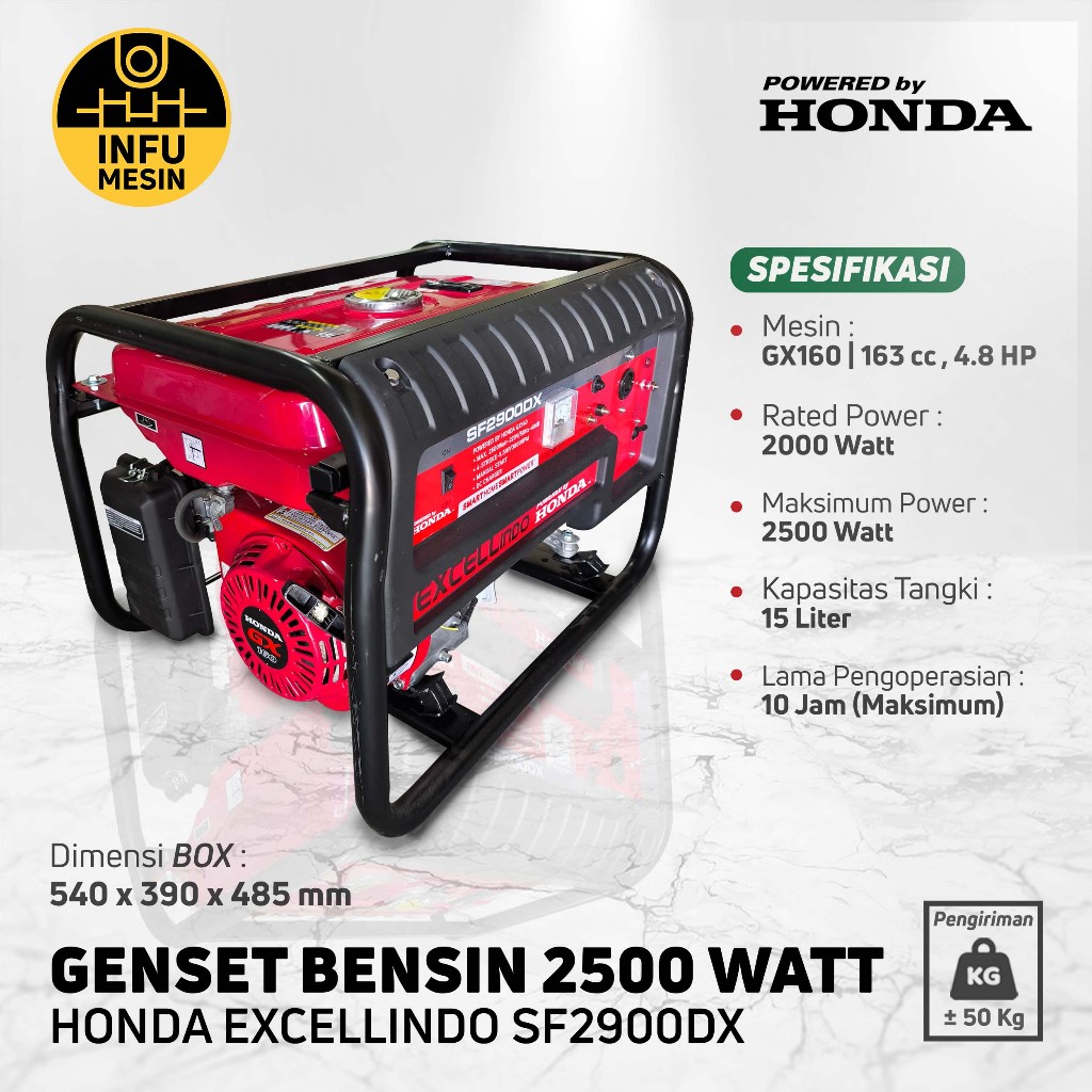 Genset HONDA EXCELLindo SF2900DX Genset Bensin 2500 Watt SF 2900 DX