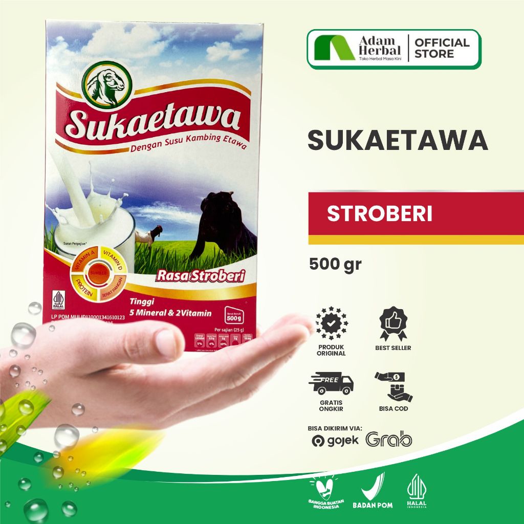 

Susu Sukaetawa 500gr - Susu Kambing Varian Strawberry - Adam herbal