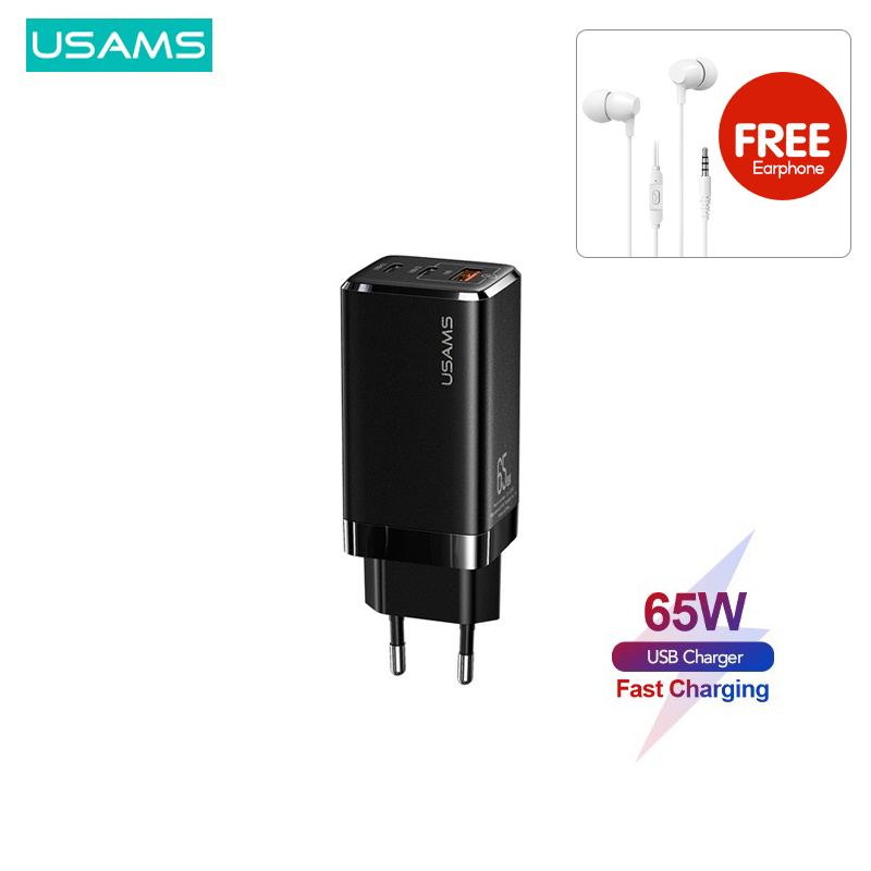 Supernova x USAMS T33 Fast Charging Kepala Charger Fast Charger GaN kabel charger Micro 5A 65W