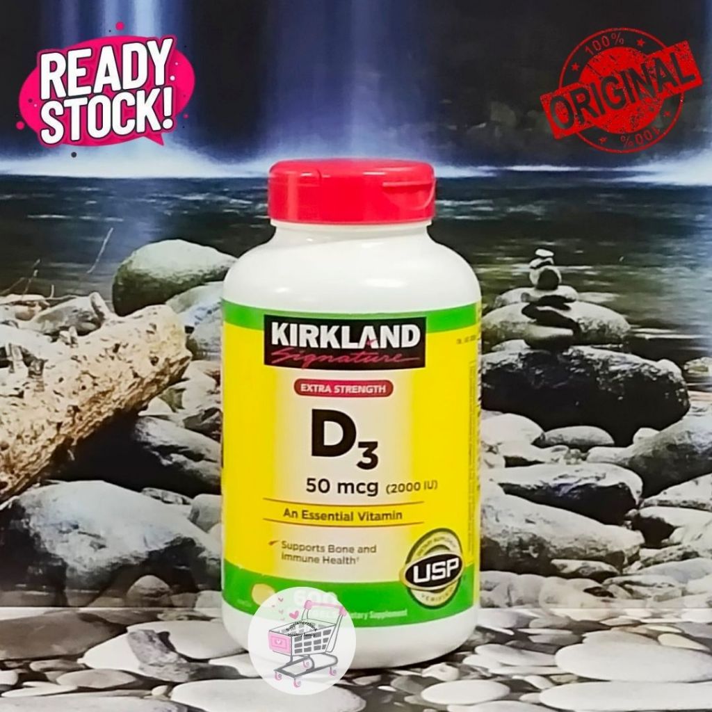 KIRKLAND - Vitamin D3 50mcg 2000IU (600 Softgels) Suplemen Kesehatan Tulang & Imunitas