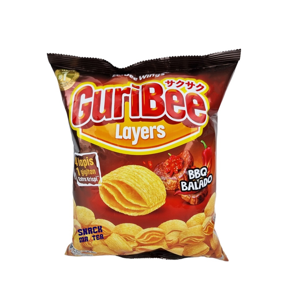 

TERMURAH 2 BUNGKUS ENAK CEMILAN GURIBEE LAYERS JUMBO 68 GRAM