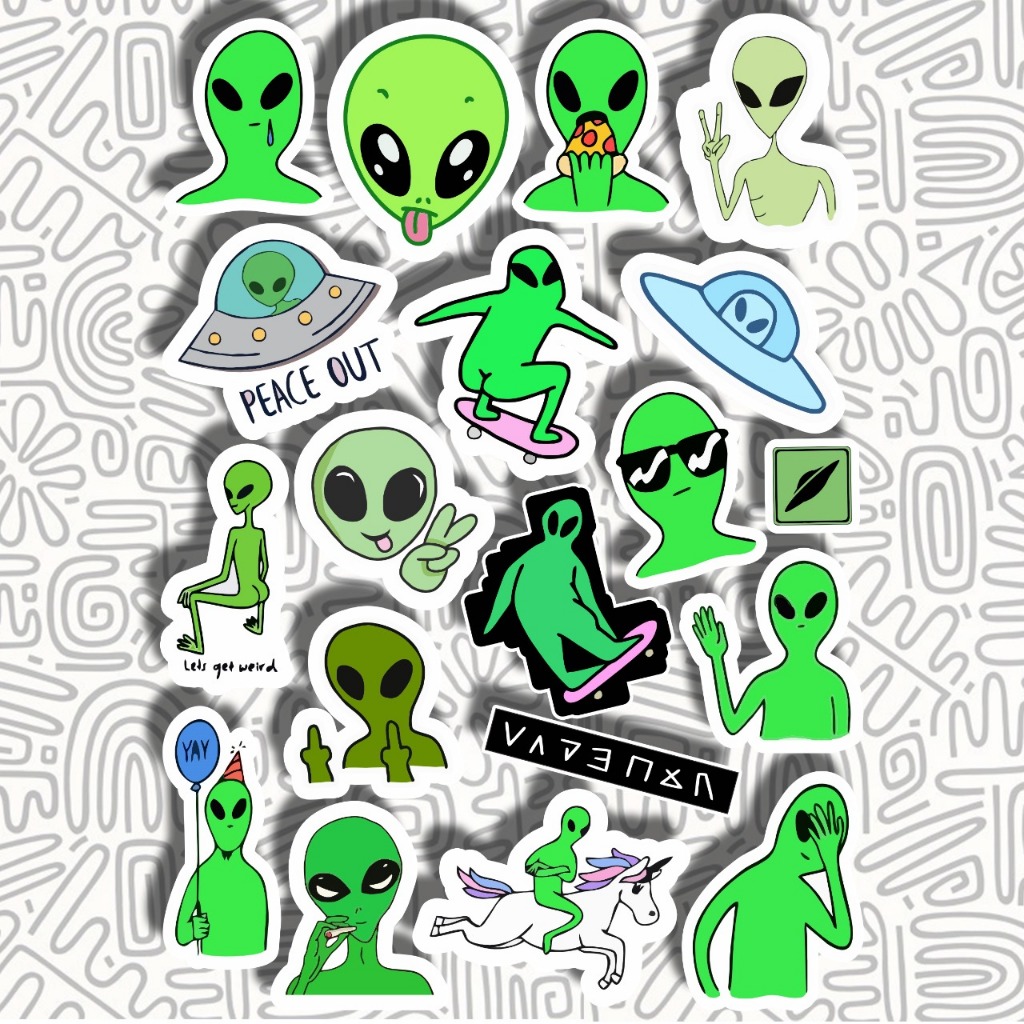 

Sticker Alien Aesthetic || Stiker Hp Laptop Helm