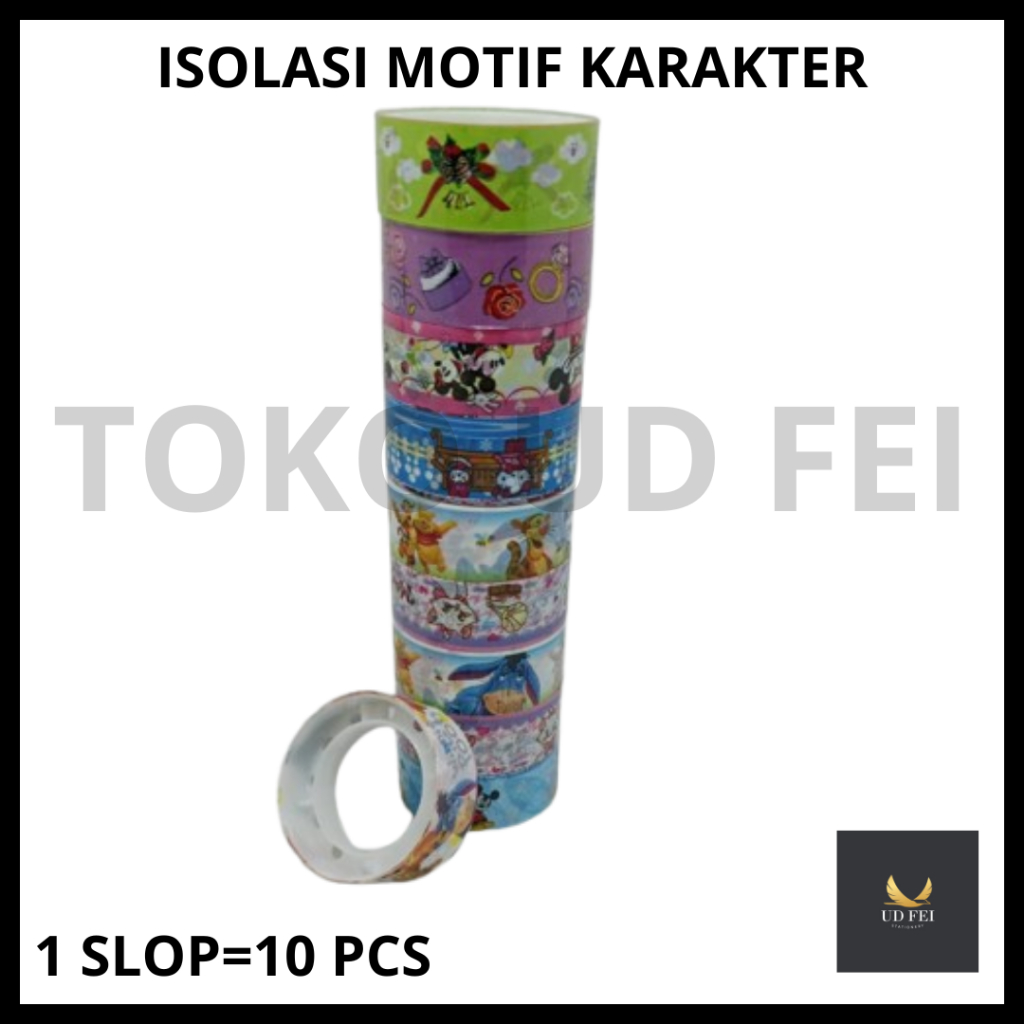 

(1 SLOP=10 PCS) ISOLASI MOTIF/ ISOLASI MOTIF FANCY/ ISOLASI MOTIF KARAKTER/ ISOLASI WARNA MOTIF/ SELOTIP MOTIF