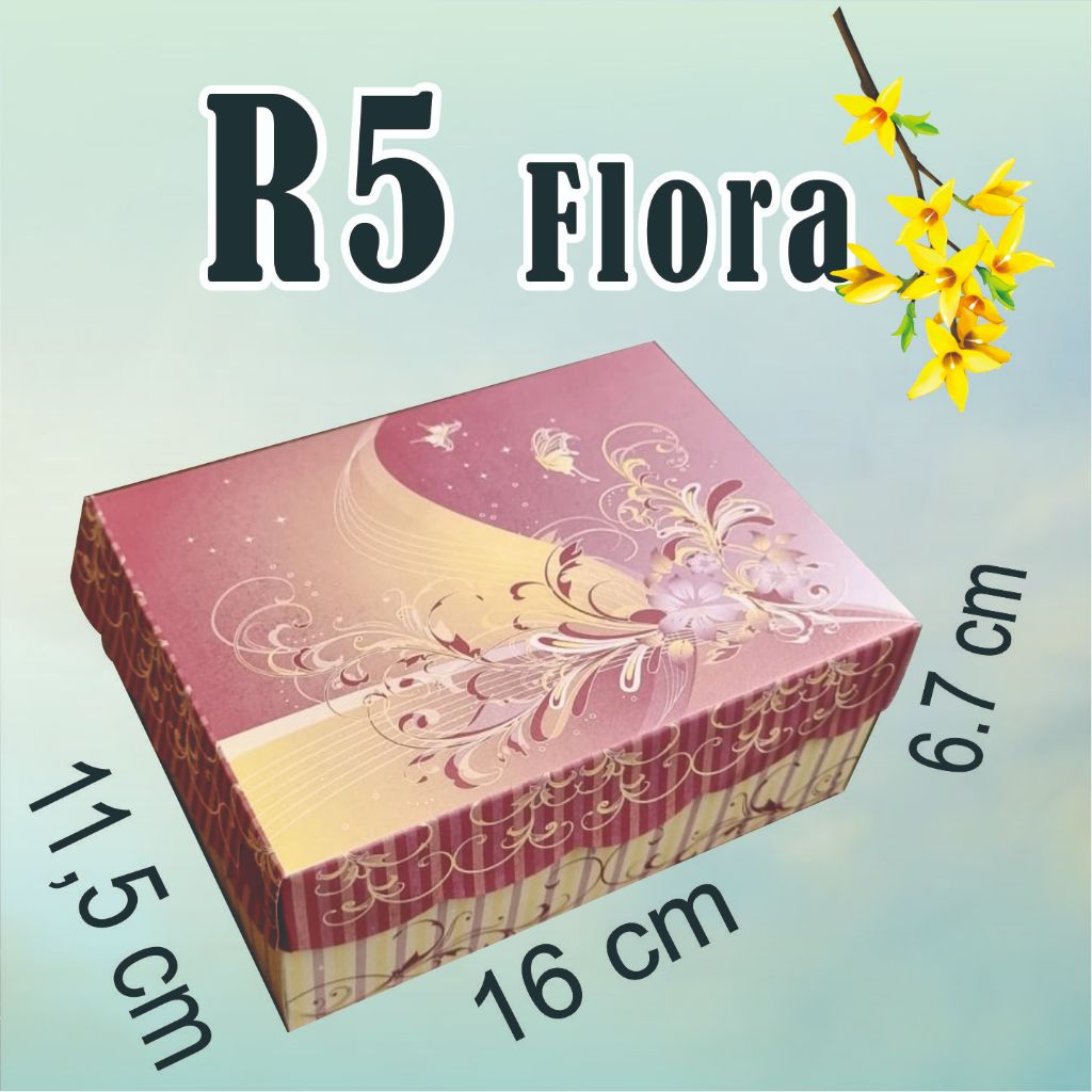 

R5 Flora isi 50 lmb dos duplex 16x11,5x6,7 cm kotak kue makanan